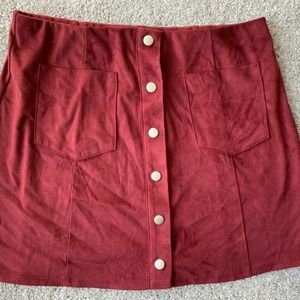 Forever 21 faux velvet mini skirt